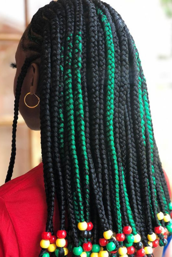 fulani braids colorées avec perles